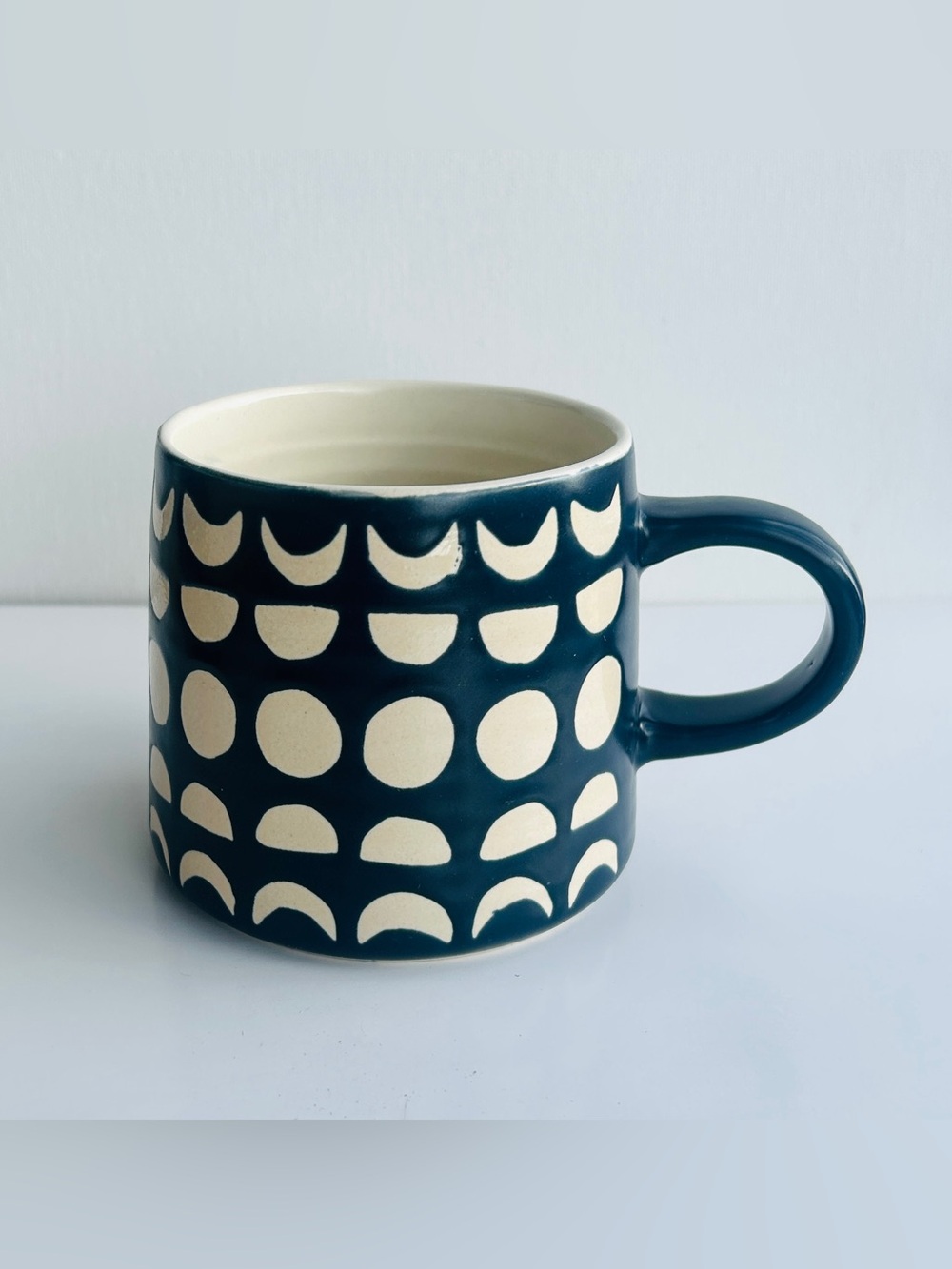 Danica Studios Ink Imprint Mug Wax Resist Moon Phase Midnight Blue 14 oz